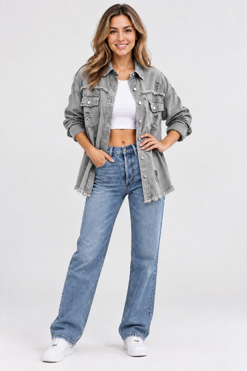 Eluneth | Blazer Femme Grande Taille en Jean