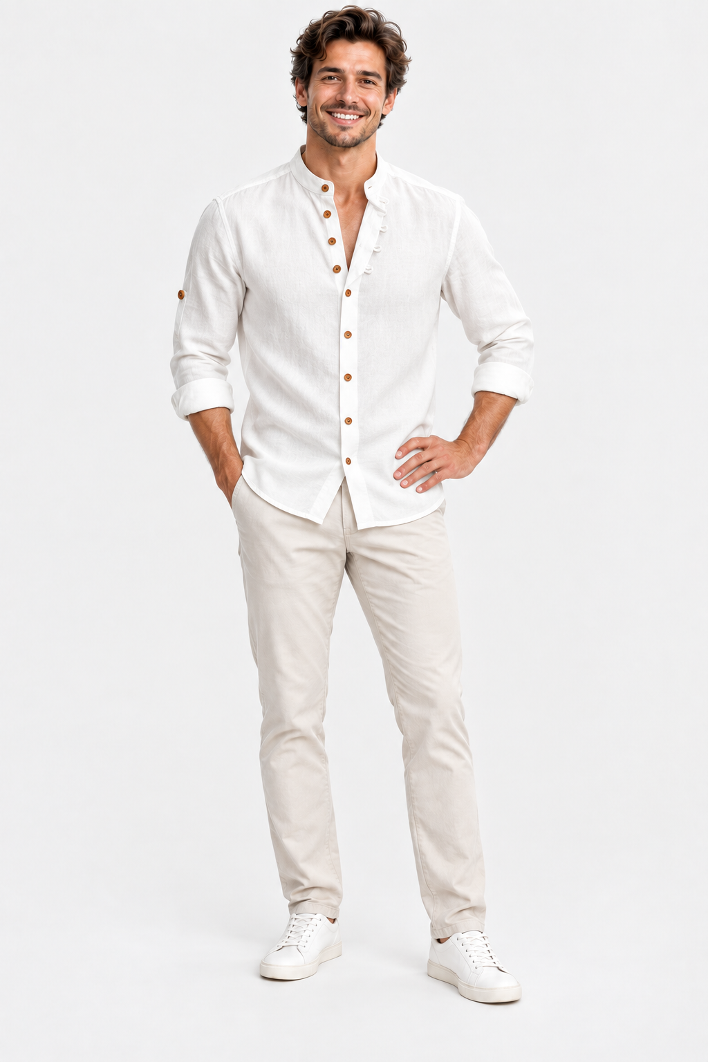 Eluneth | Chemise Homme Décontractée en Coton et Lin