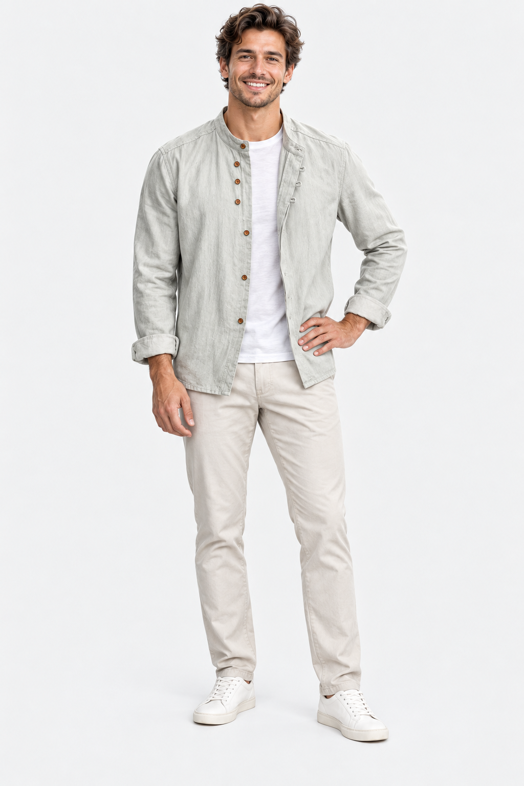 Eluneth | Chemise Homme Décontractée en Coton et Lin