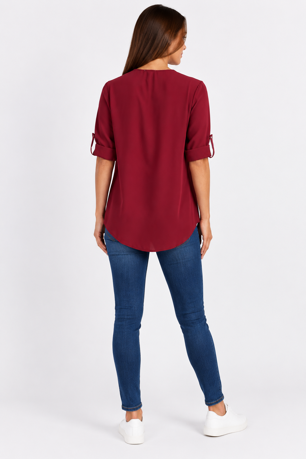 Eluneth | Chemisier Femme en Chiffon à Manches Longues avec Col V Zippé