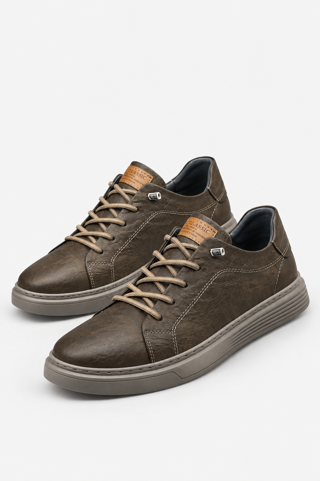 Eluneth | Baskets Homme Décontractées en Cuir