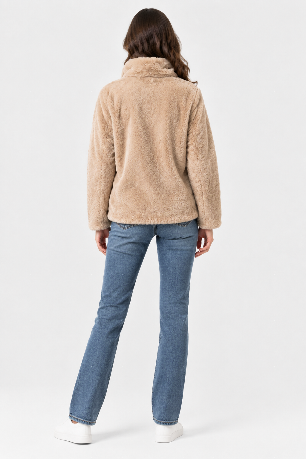 Eluneth | Manteau Femme Doux à Col Montant et Fermeture Zippée