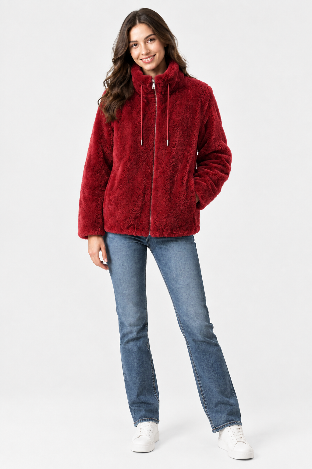 Eluneth | Manteau Femme Doux à Col Montant et Fermeture Zippée