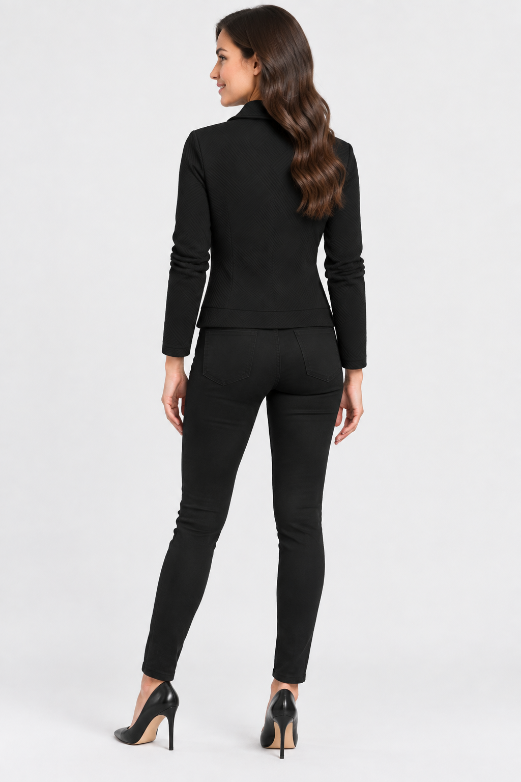 Eluneth | Veste Biker Femme à Motif Grille Maze