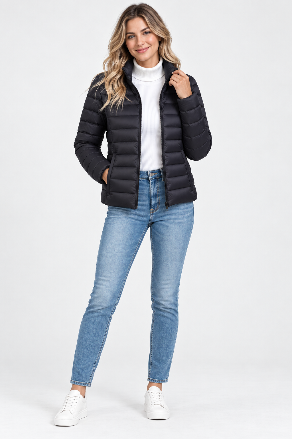 Eluneth | Veste Femme Légère et Matelassée à Col Montant