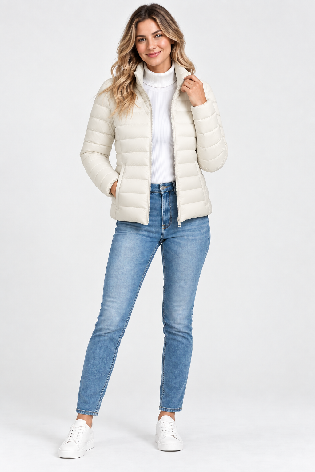 Eluneth | Veste Femme Légère et Matelassée à Col Montant