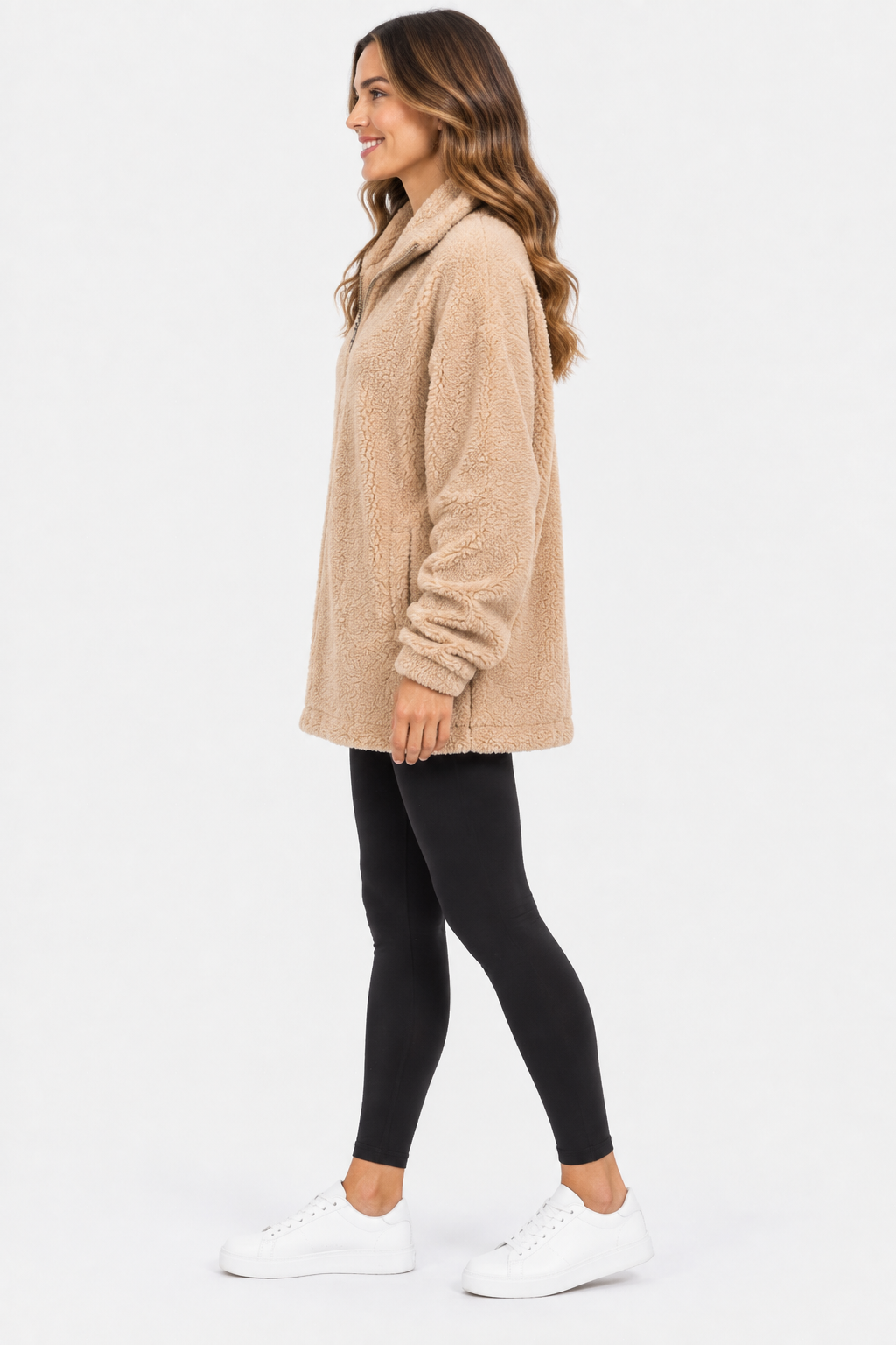 Eluneth | Manteau Teddy Femme à Fermeture Zippée
