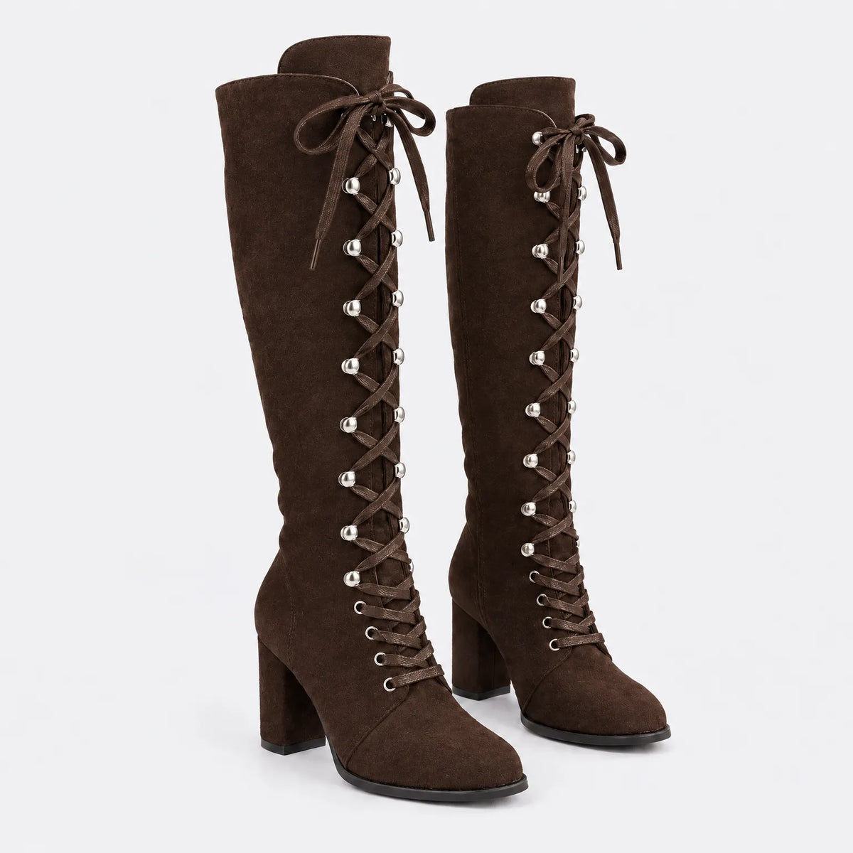 Eluneth | Bottes Hautes À Talons Épais