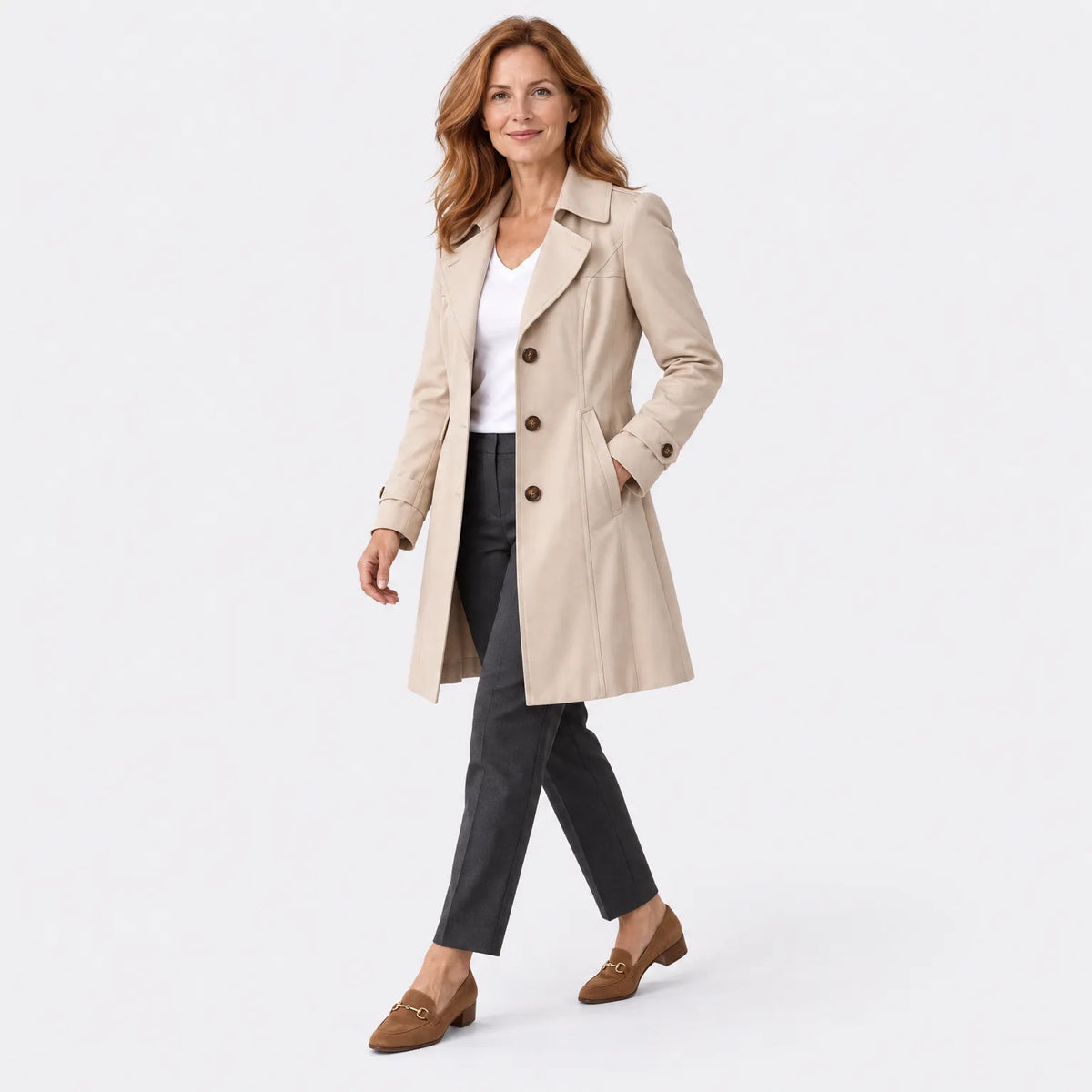 Eluneth | Long Trench Coat for Women