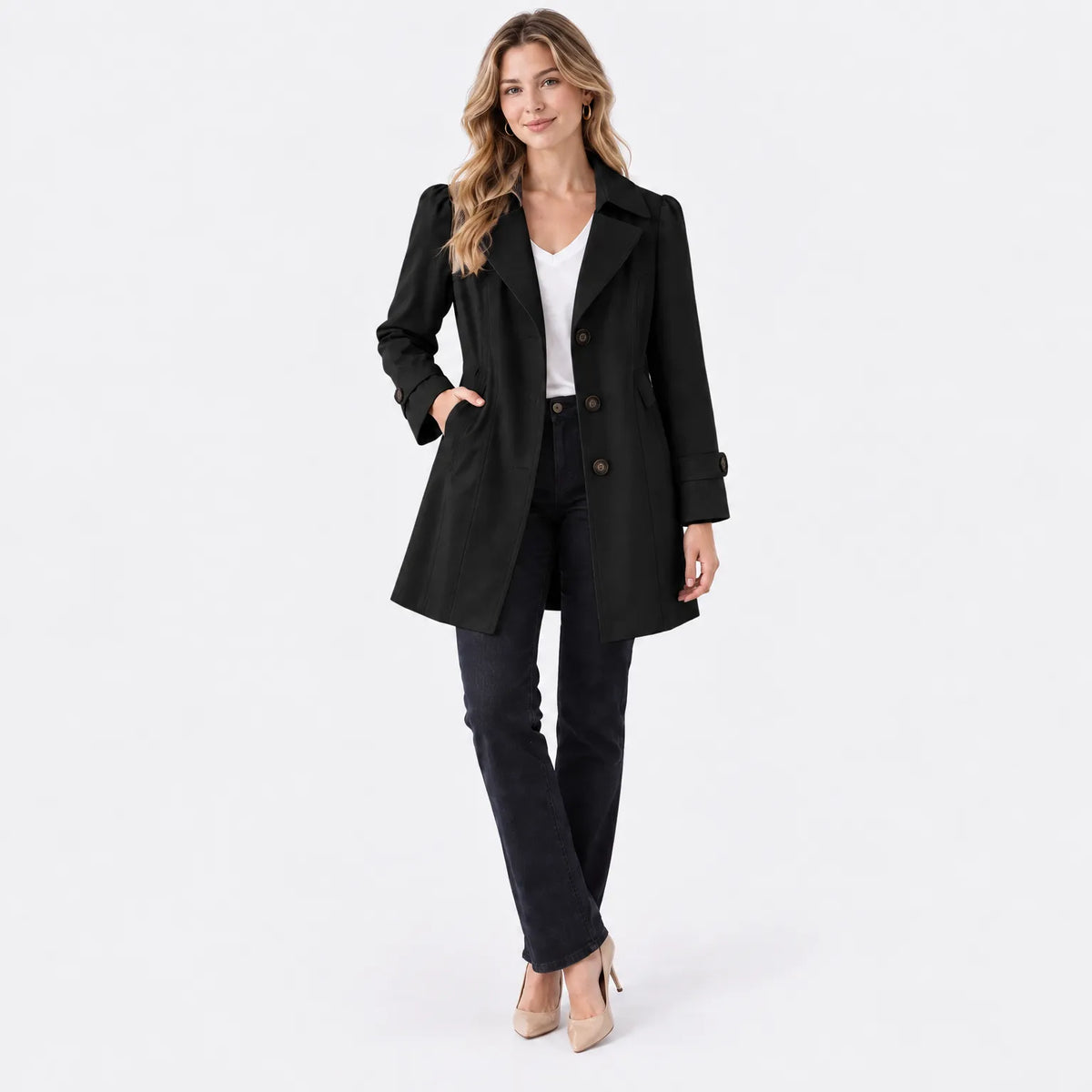 Eluneth | Long Trench Coat for Women