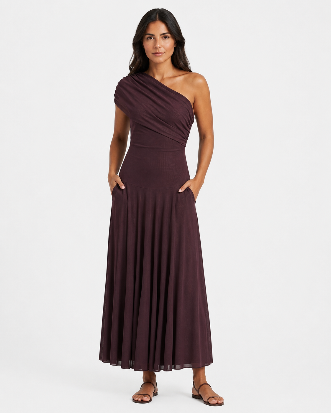 Eluneth | Robe Femme Longue Plissée Asymétrique Été