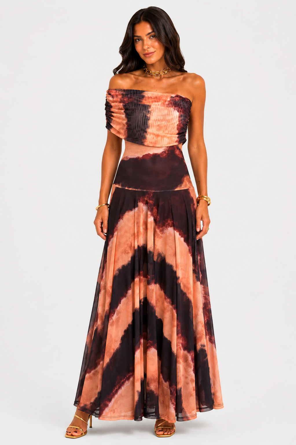 Eluneth | Robe Femme Longue Plissée Asymétrique Été