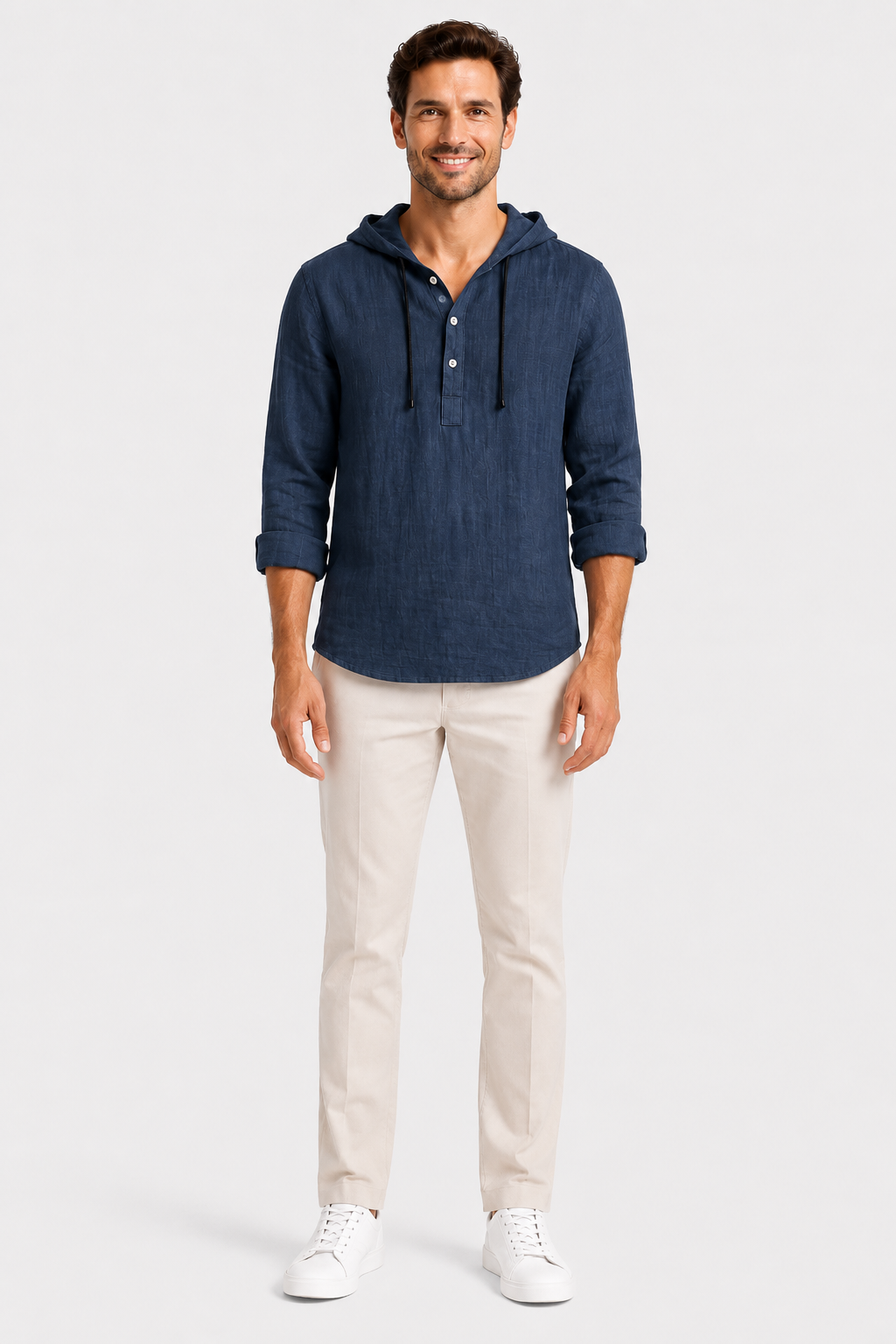 Eluneth | Chemise à capuche en lin pour homme