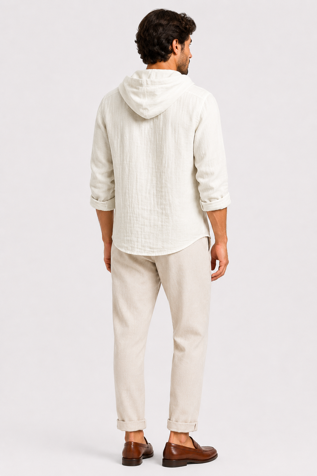 Eluneth | Chemise à capuche en lin pour homme