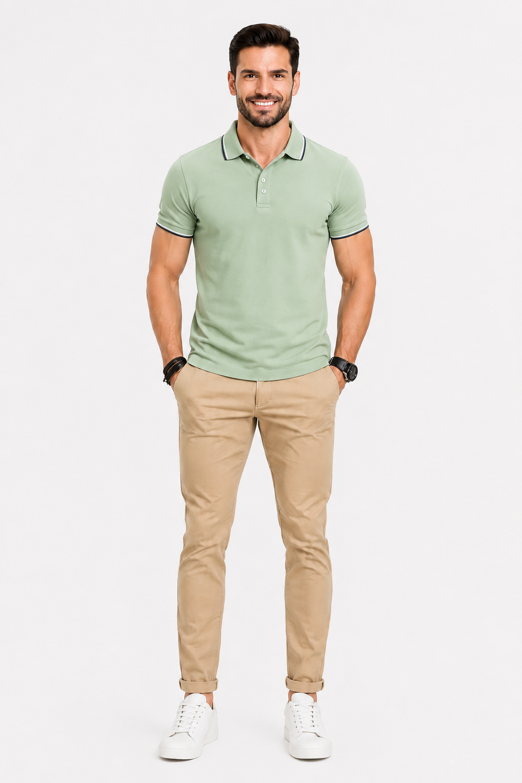Eluneth | Polo Homme avec Finitions Contrastées et Coupe Regular