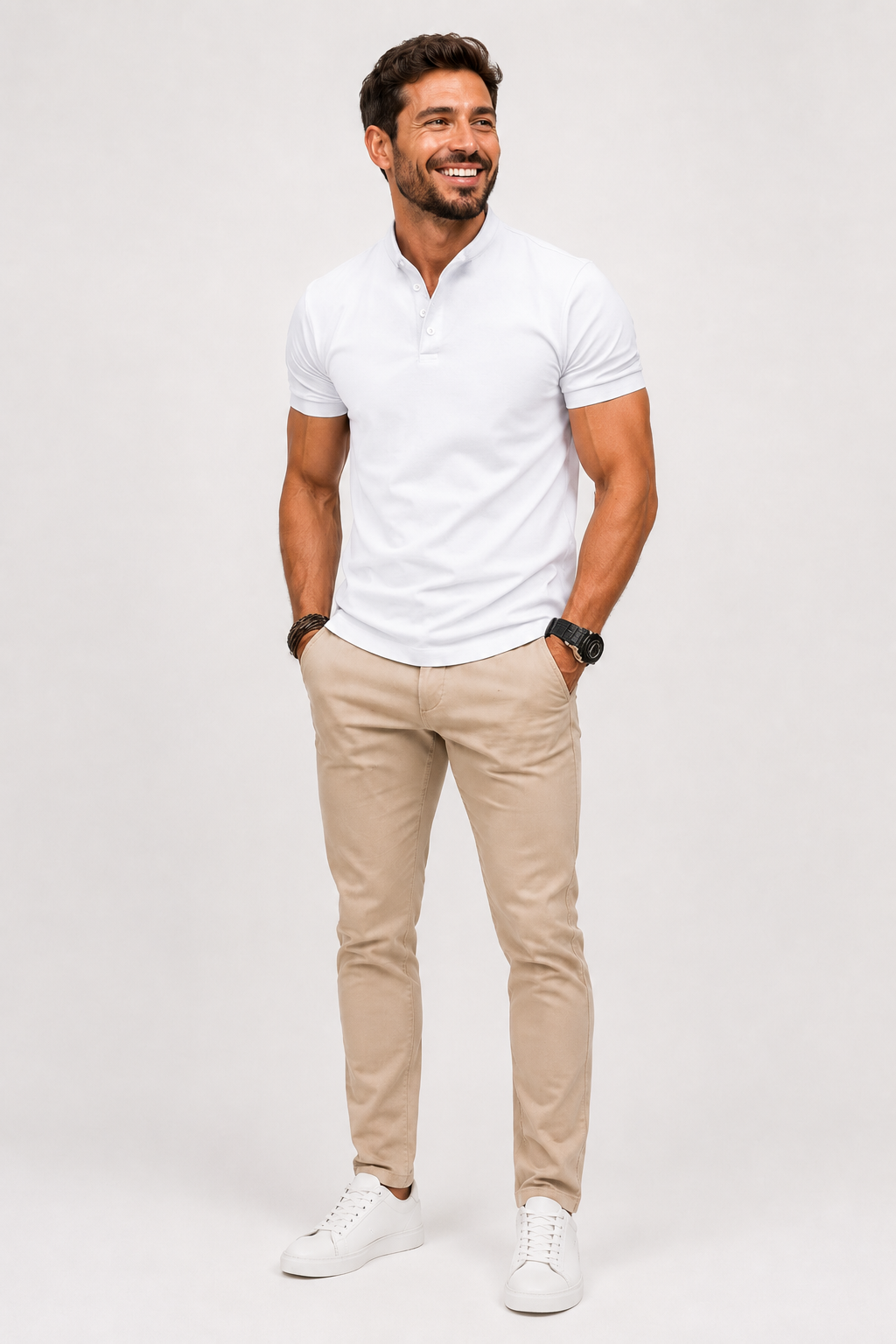Eluneth | Polo homme à col montant & coupe ajustée