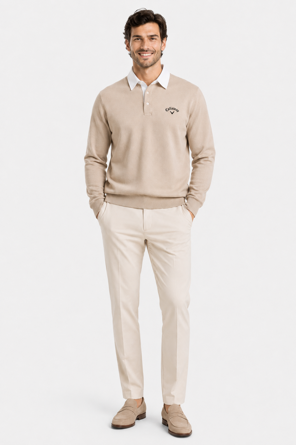 Eluneth | Pull polo pour homme en mélange de coton premium