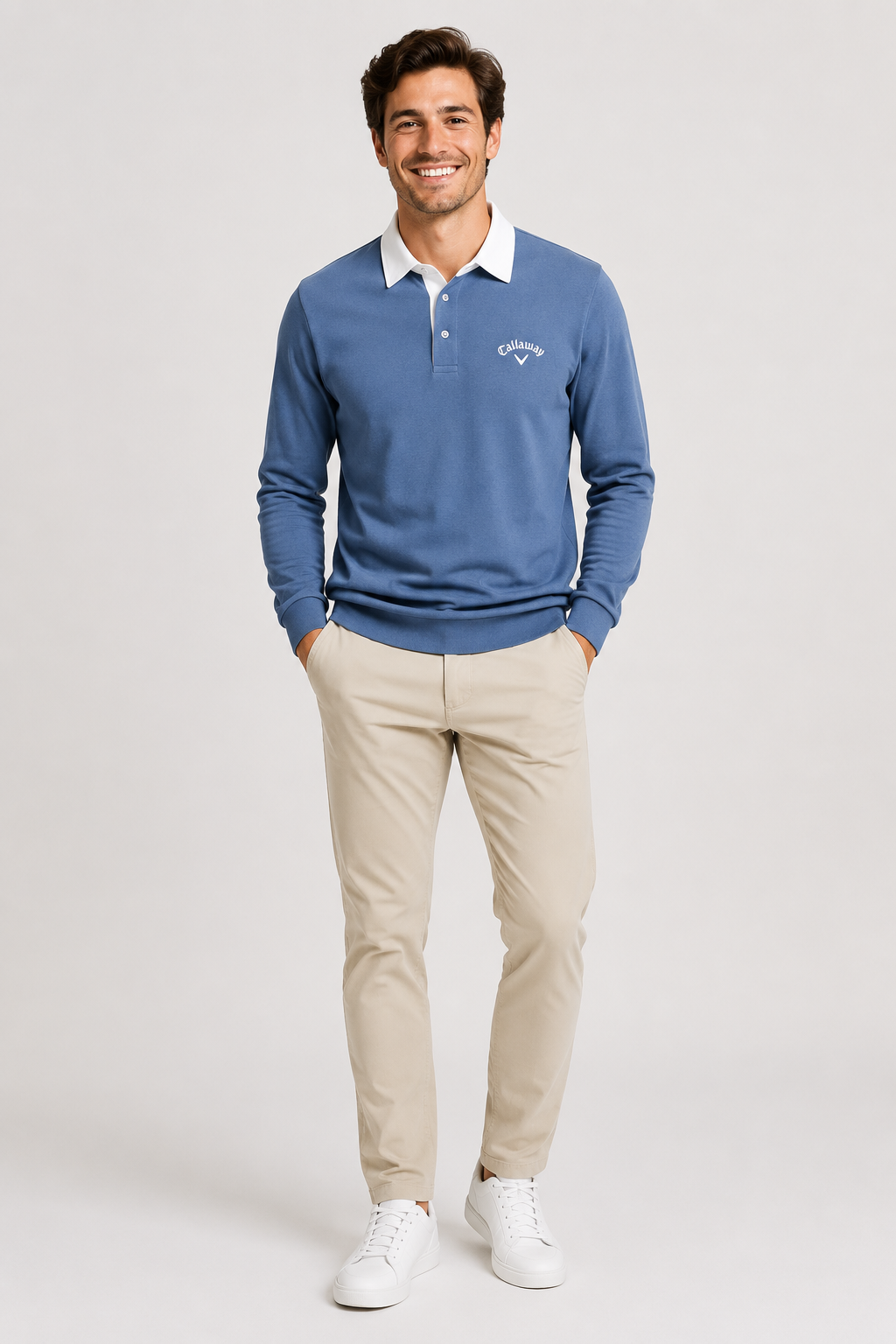 Eluneth | Pull polo pour homme en mélange de coton premium