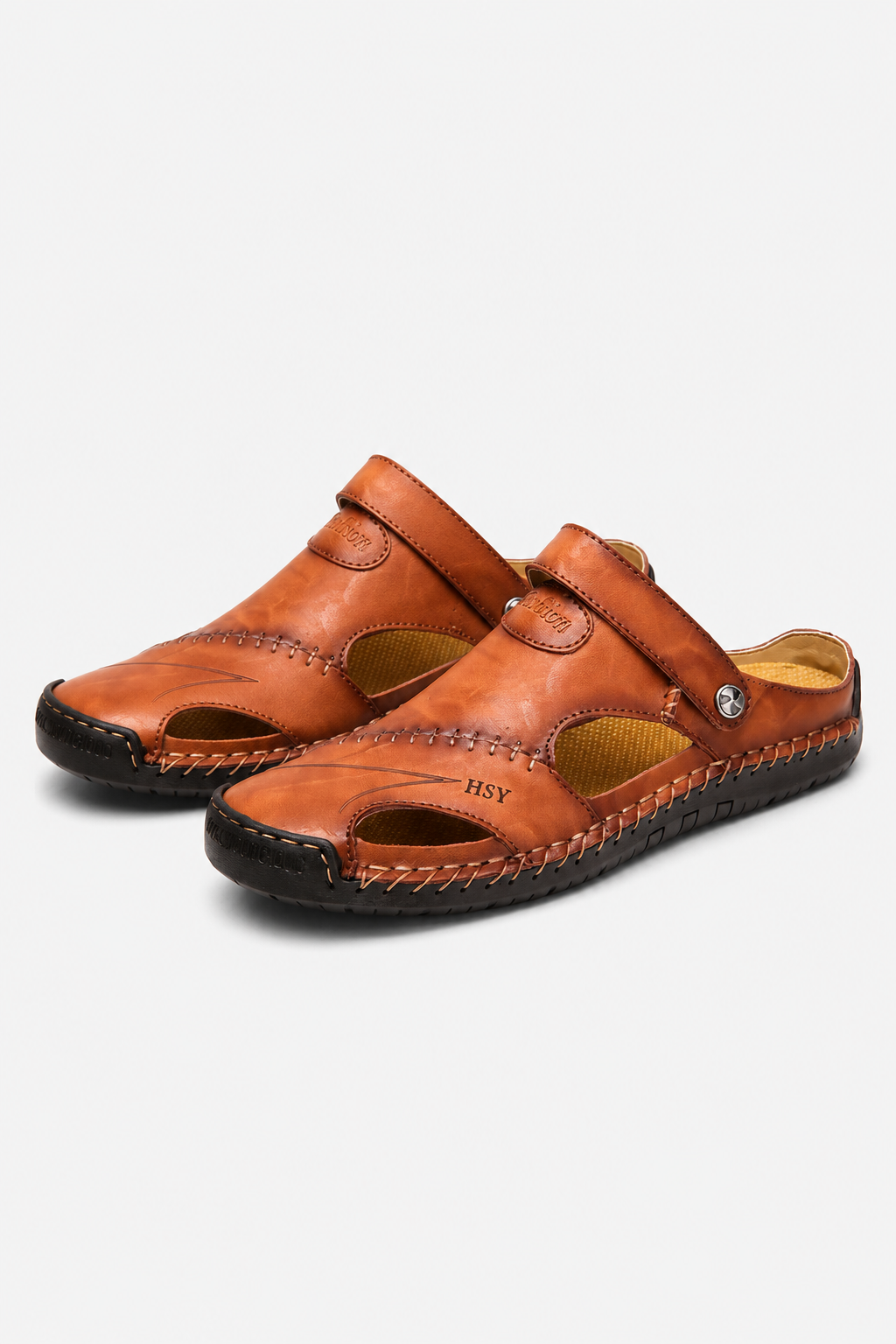Eluneth | Sandales gladiateur vintage en cuir pour homme