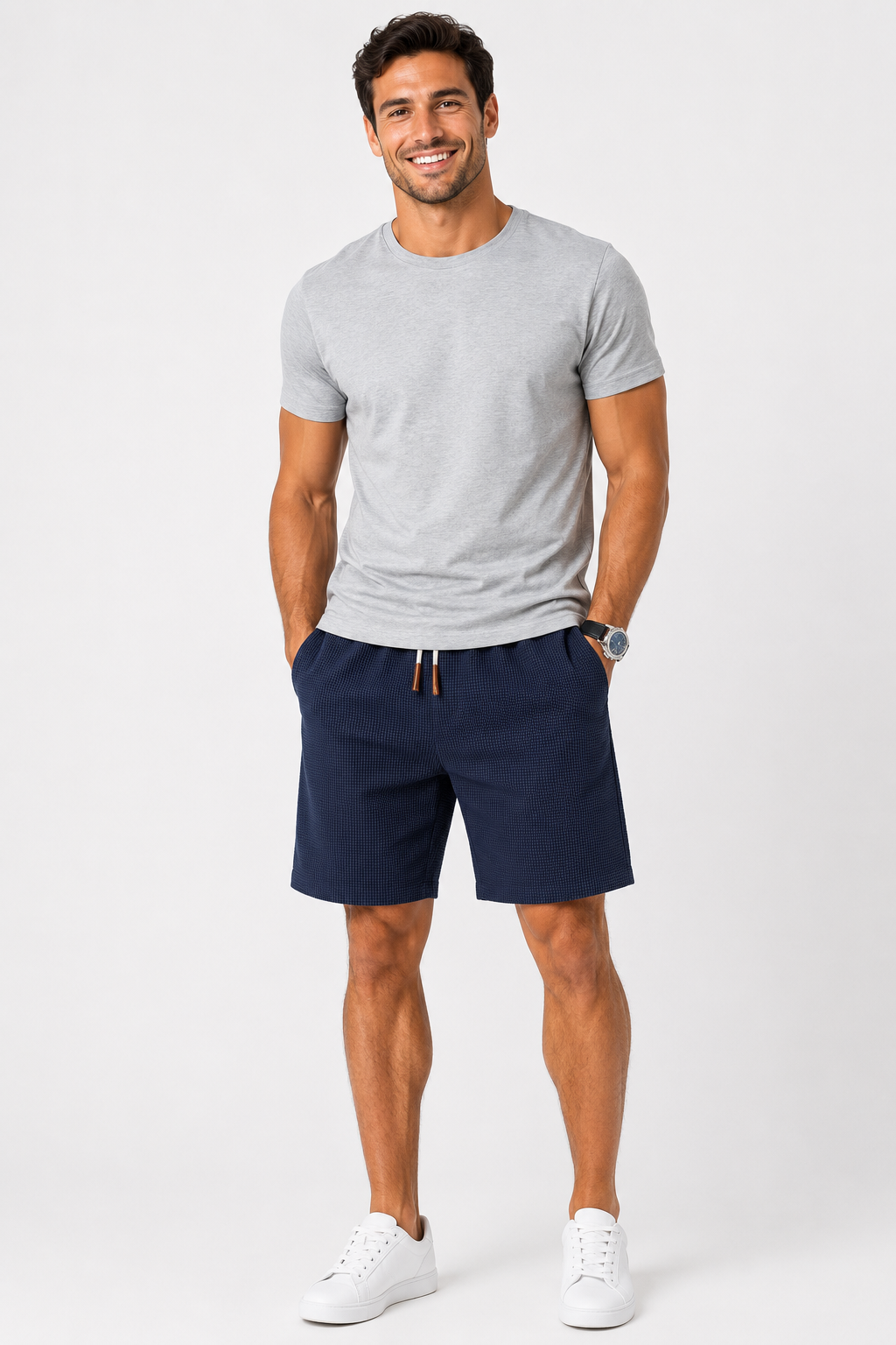 Eluneth | Short d’été léger pour homme à taille élastiquée