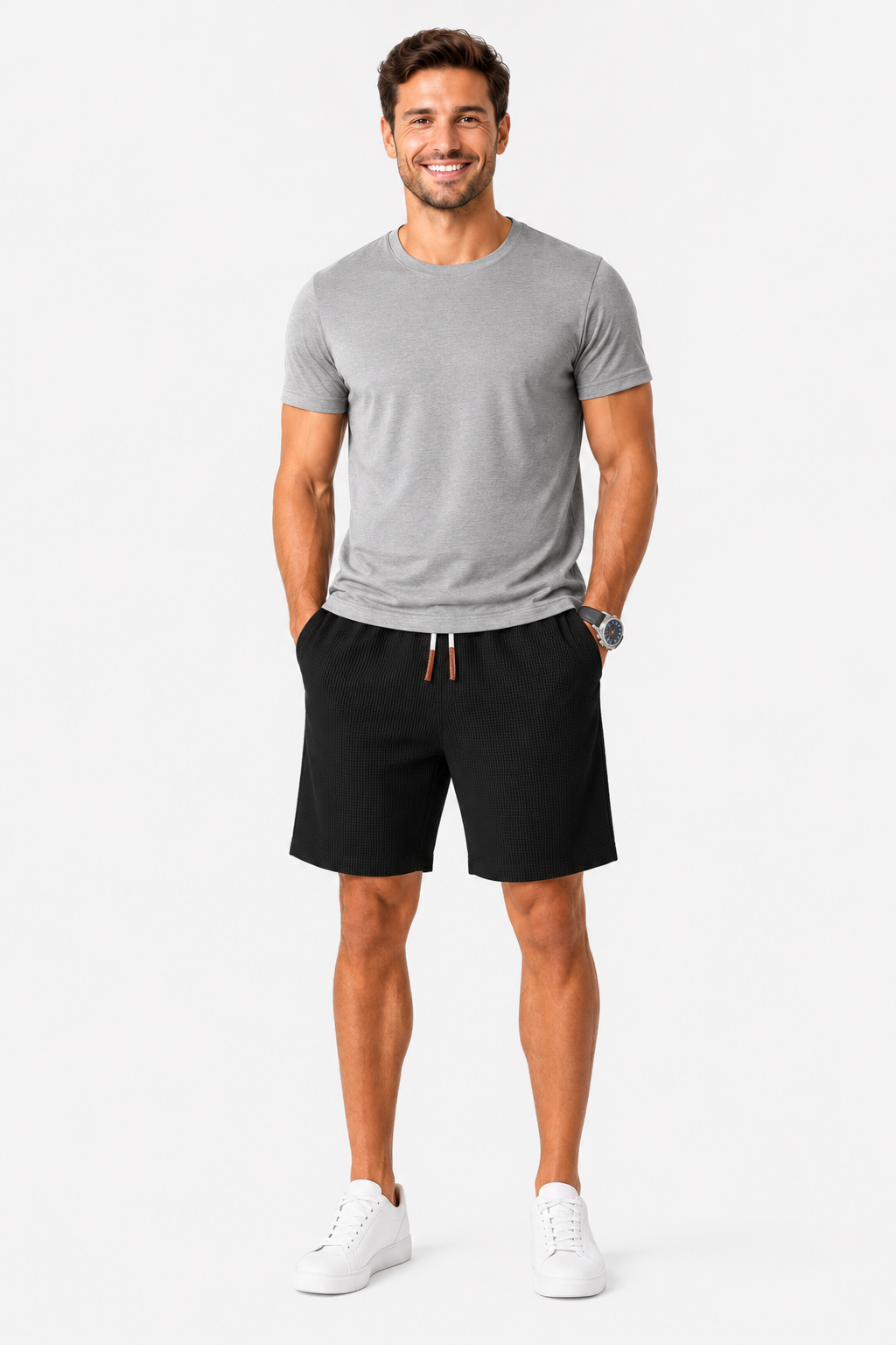Eluneth | Short d’été léger pour homme à taille élastiquée