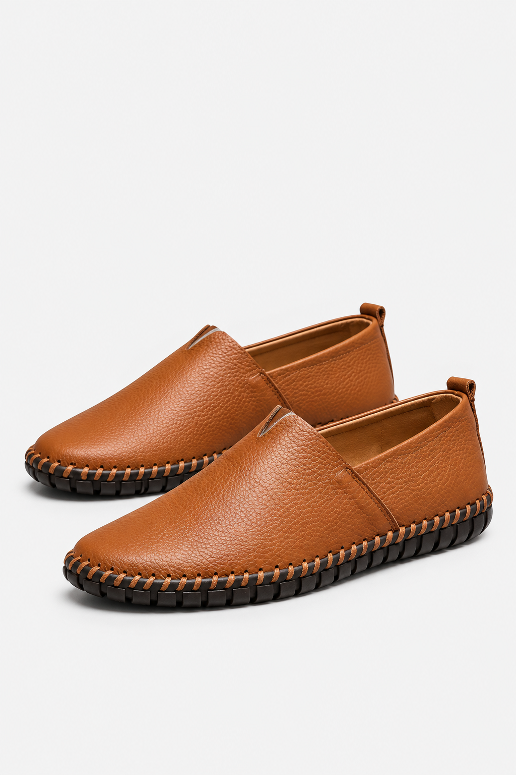 Eluneth | Mocassins Homme en Cuir Style Espadrille