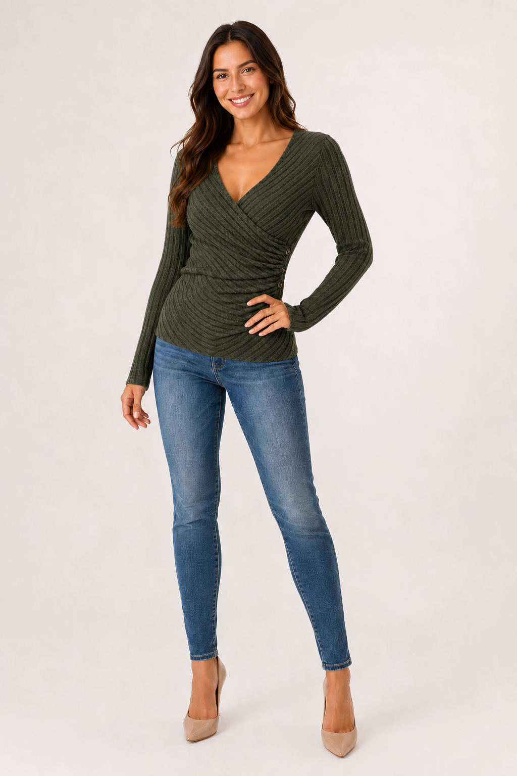 Eluneth | Pull Femme Ajusté à Col V