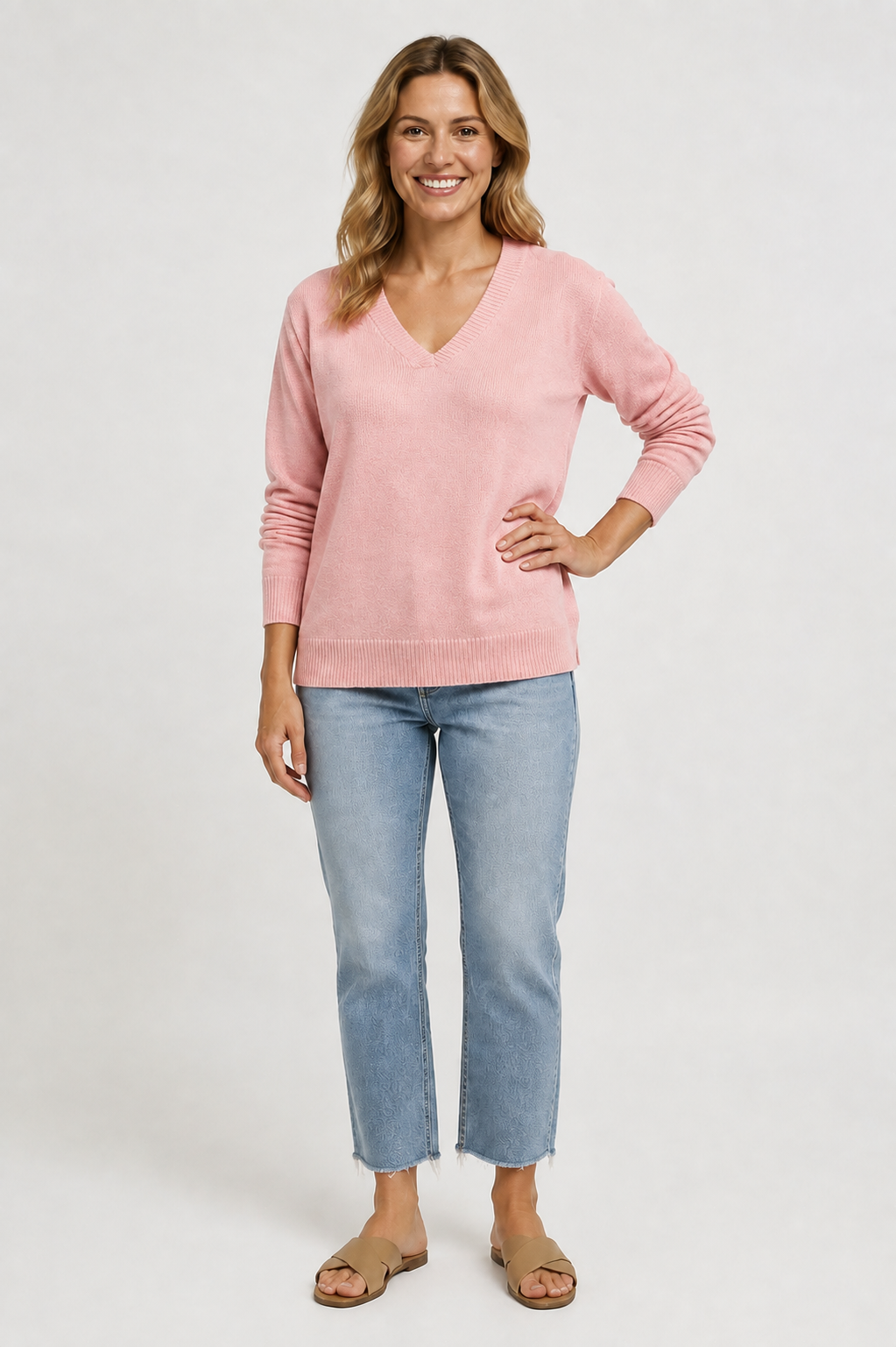 Eluneth | Pull Femme à Manches Longues en Maille Unie
