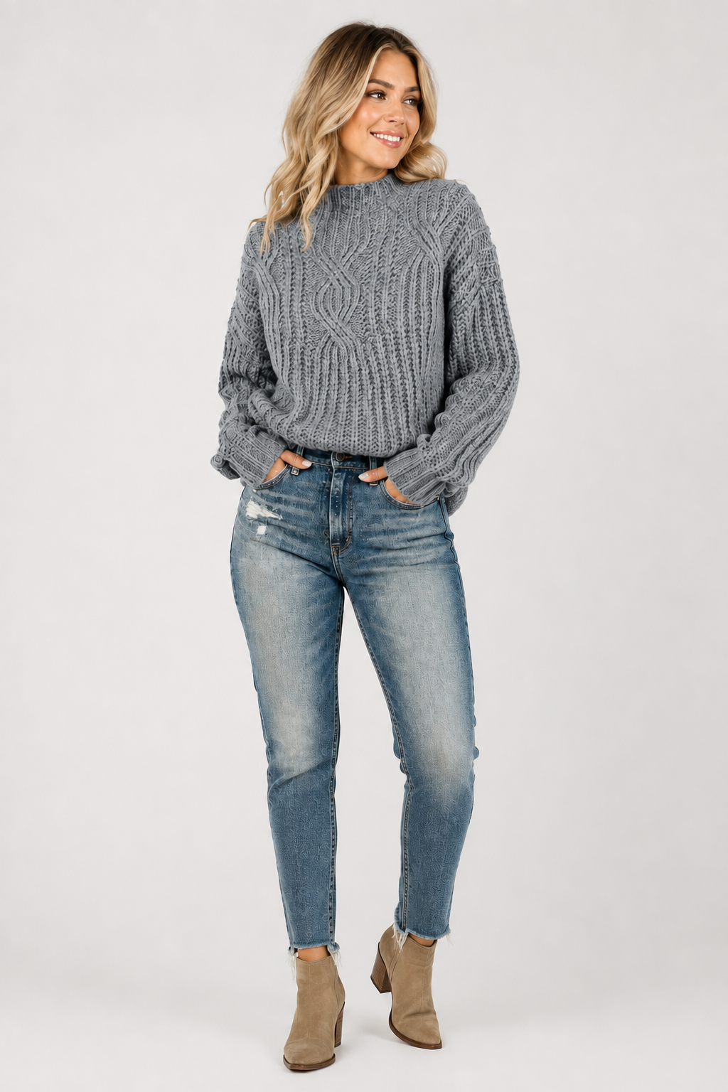 Eluneth | Pull Oversize à Col Roulé pour Femme