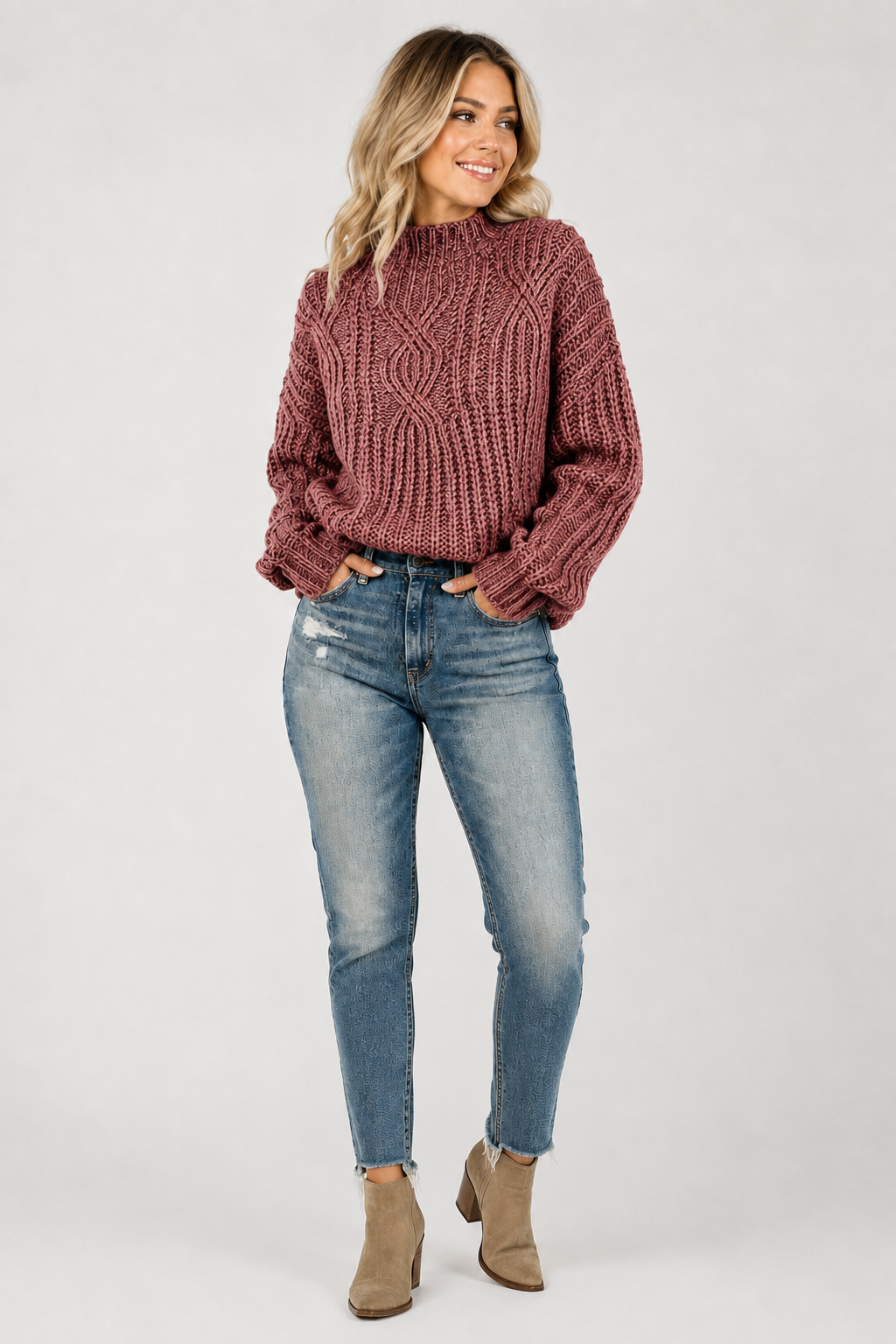 Eluneth | Pull Oversize à Col Roulé pour Femme