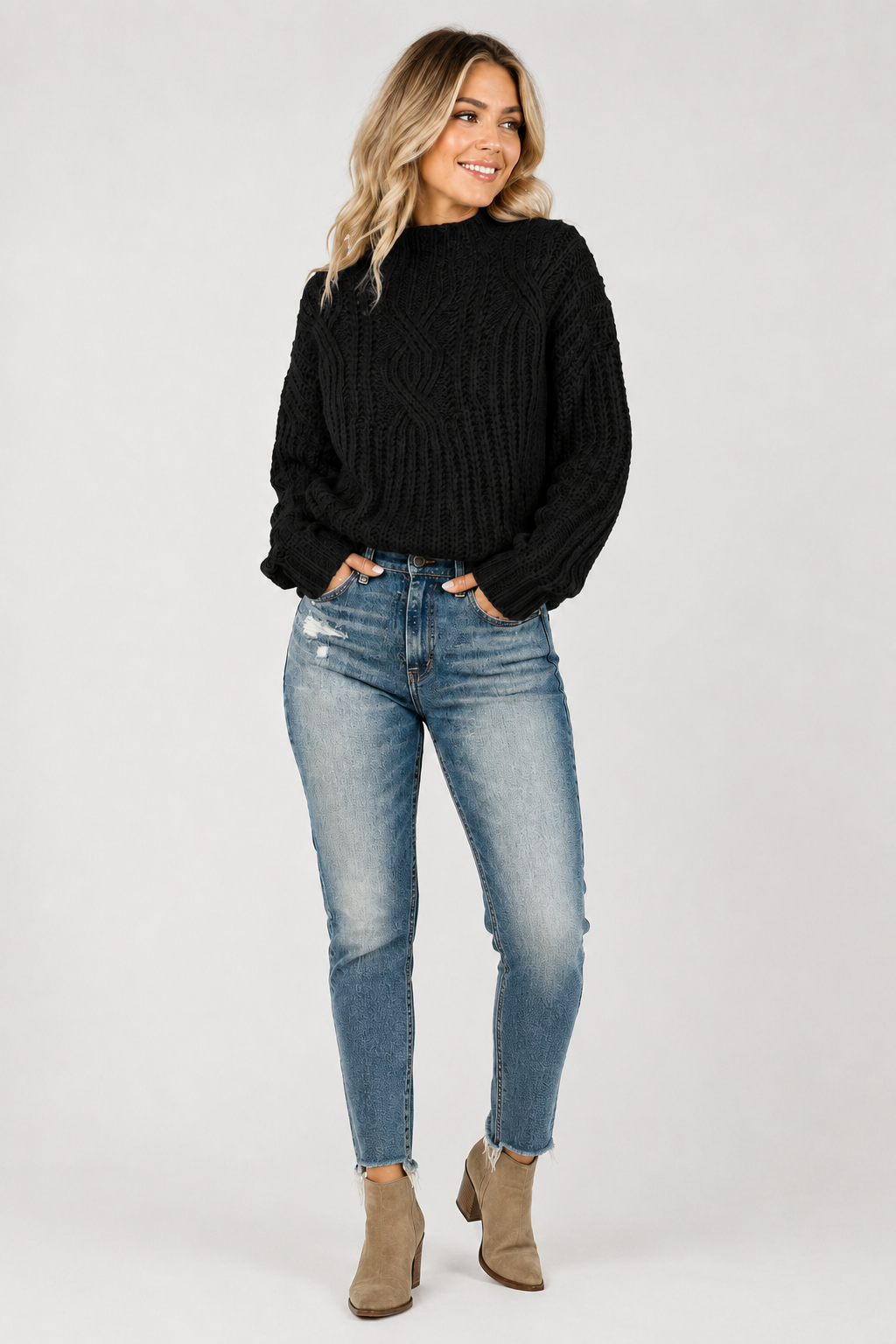 Eluneth | Pull Oversize à Col Roulé pour Femme