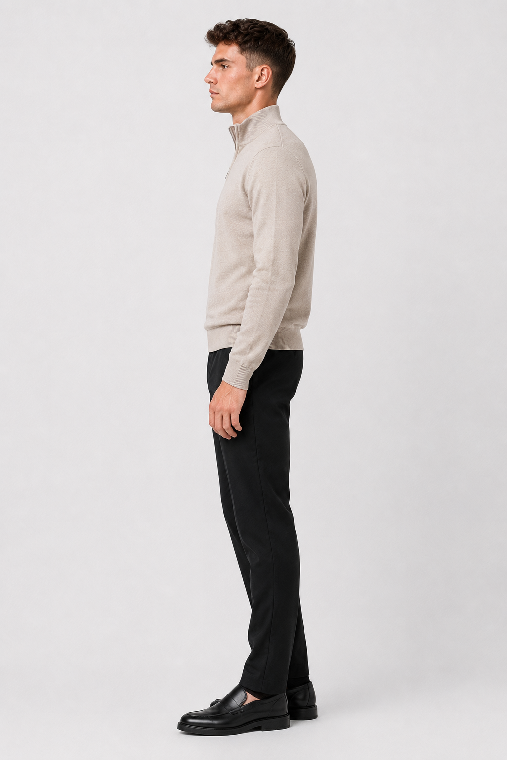 Eluneth | Pull décontracté uni zippé pour homme