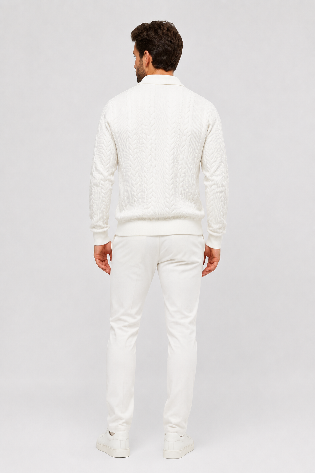 Eluneth | Pull en maille à col montant demi-zippé pour homme