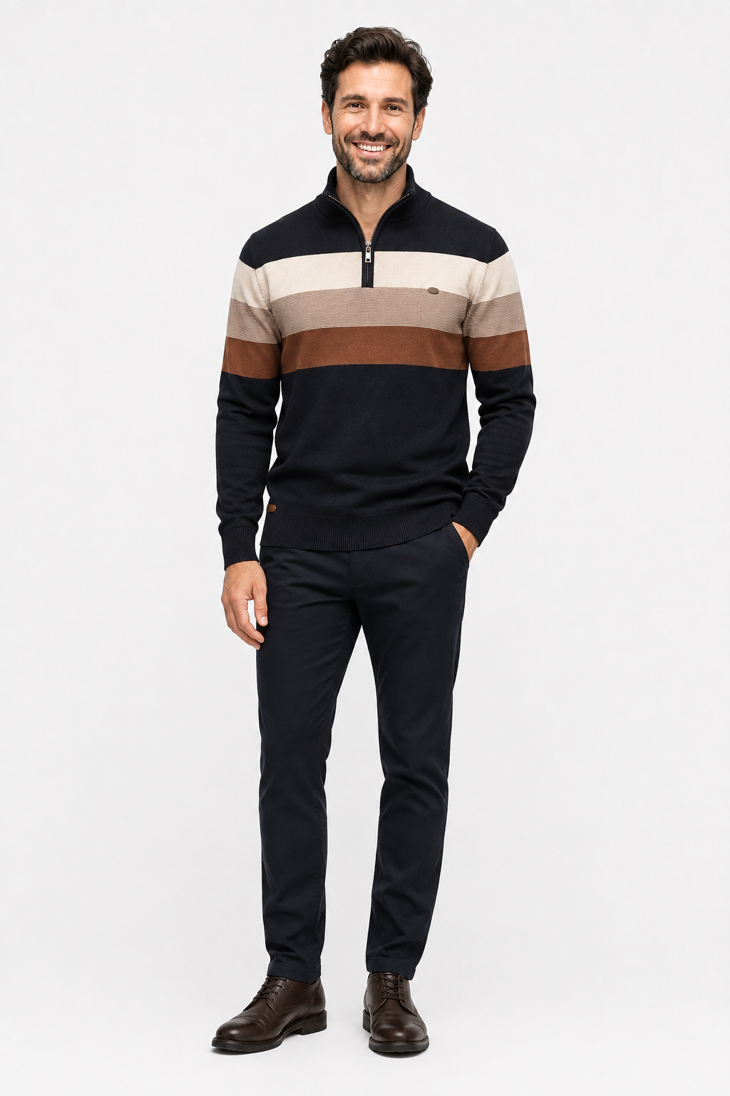 Eluneth | Pull épais en maille à col montant pour Homme