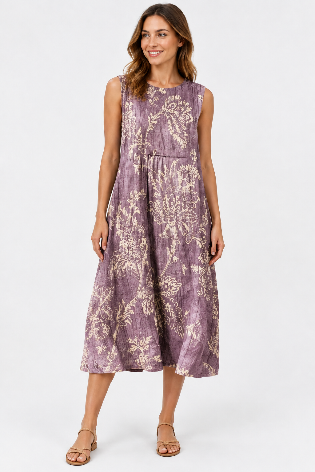 Eluneth | Robe Femme en Lin Fluide Imprimée