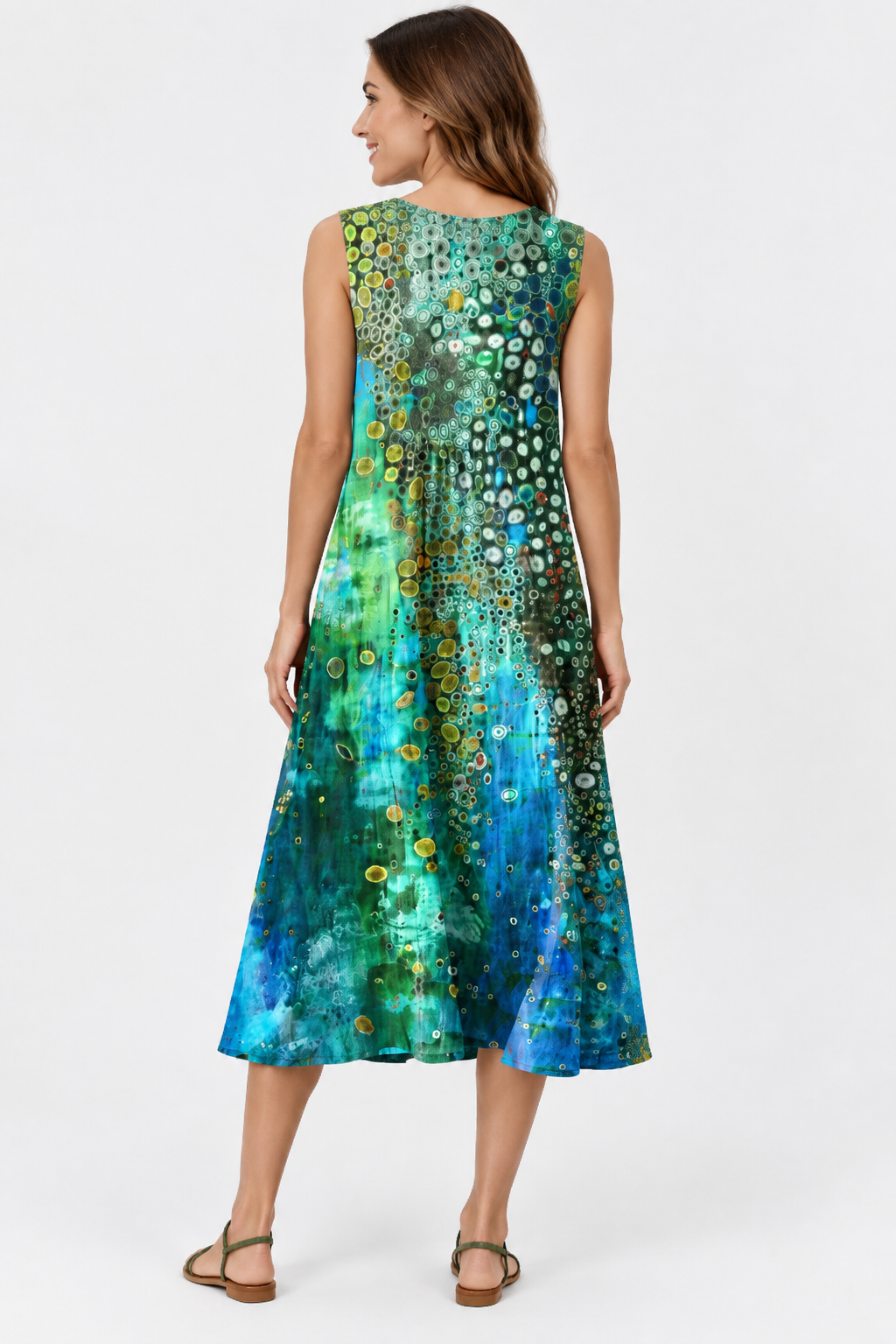 Eluneth | Robe Femme en Lin Fluide Imprimée