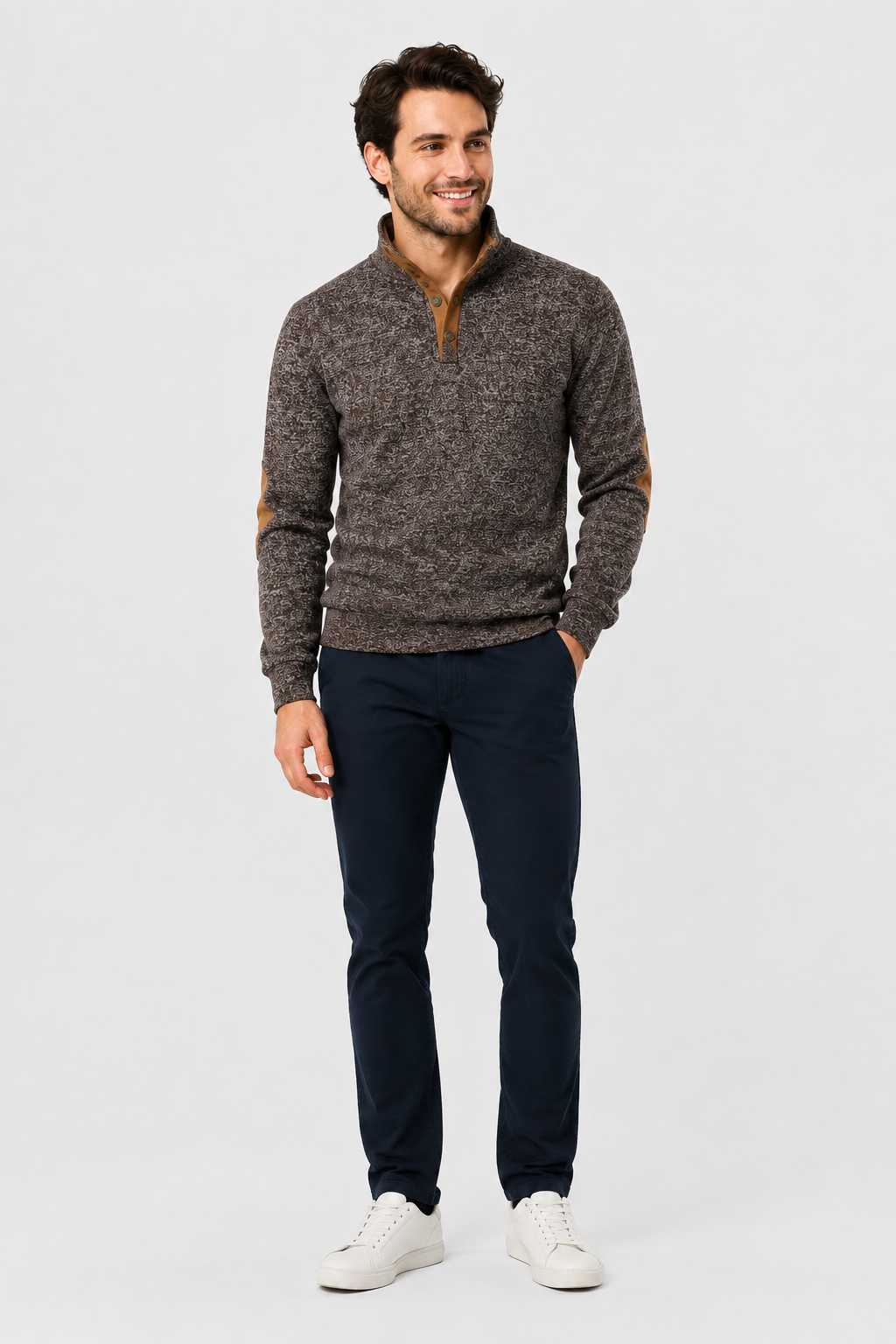 Eluneth | Sweatshirt Homme à Col Montant et Manches Longues