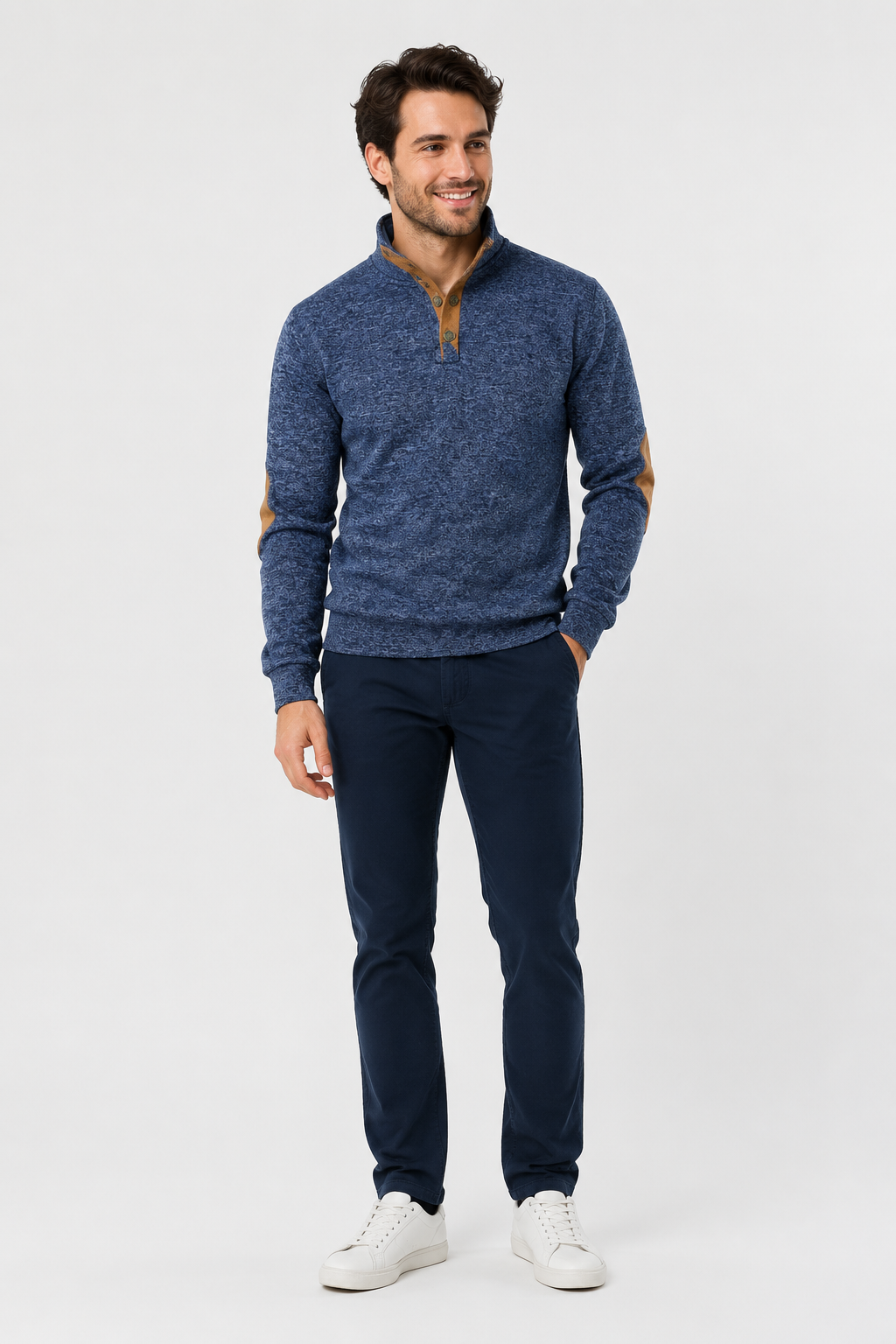 Eluneth | Sweatshirt Homme à Col Montant et Manches Longues