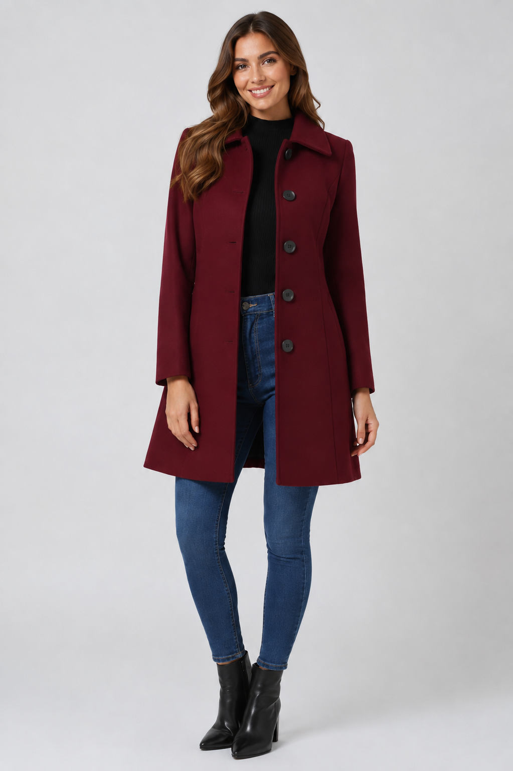 Eluneth | Trench d’Hiver Boutonné pour Femme