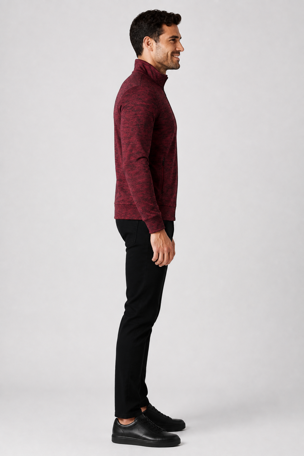 Eluneth | Veste Pull Zippée Homme à Maille Longue