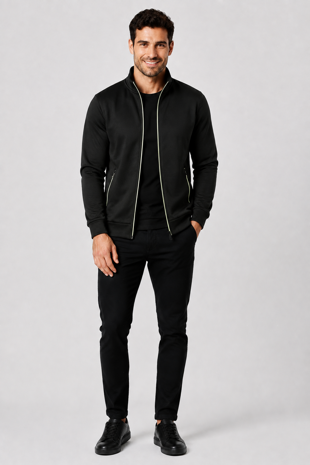 Eluneth | Veste Pull Zippée Homme à Maille Longue