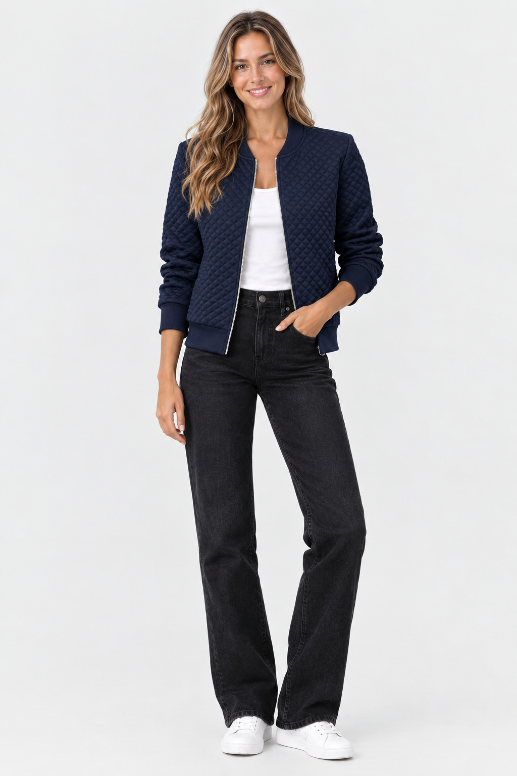 Eluneth | Veste texturée pour femme à col baseball