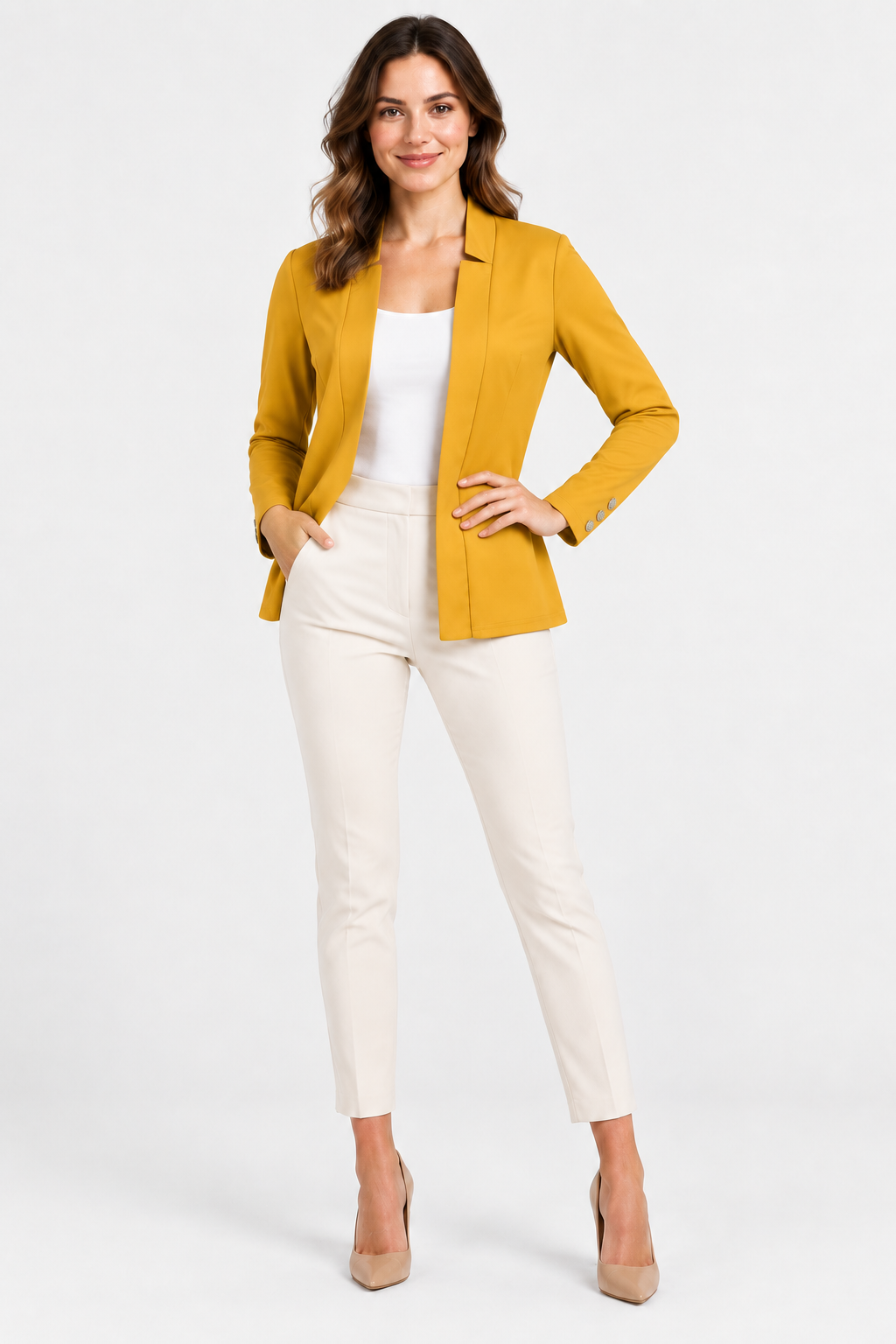 Eluneth | Blazer Femme Décontracté à Manches Longues