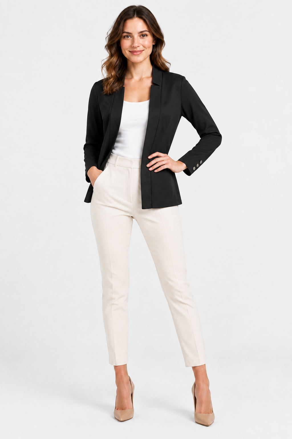 Eluneth | Blazer Femme Décontracté à Manches Longues