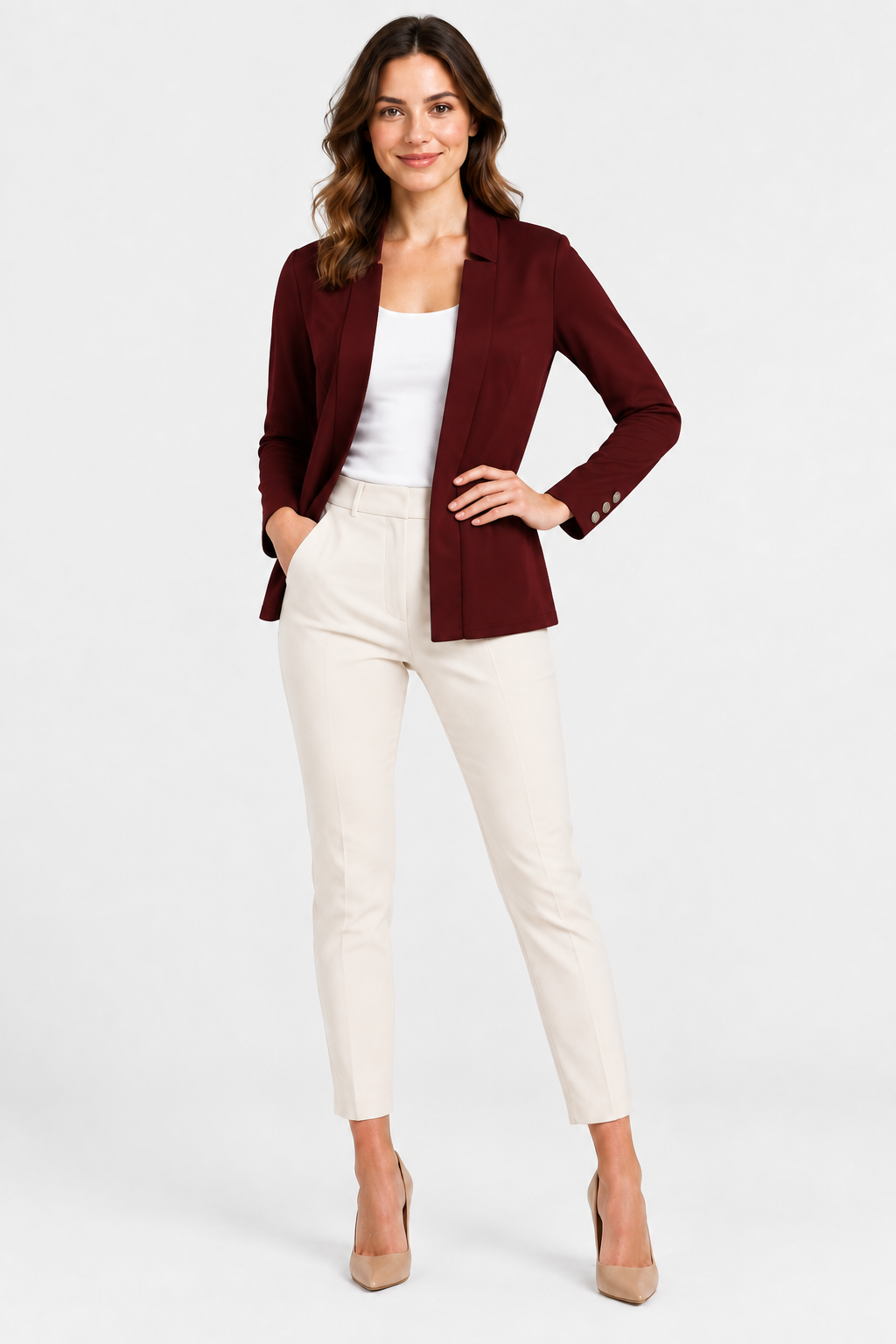 Eluneth | Blazer Femme Décontracté à Manches Longues