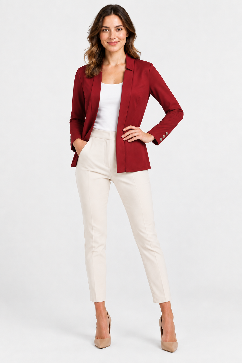 Eluneth | Blazer Femme Décontracté à Manches Longues