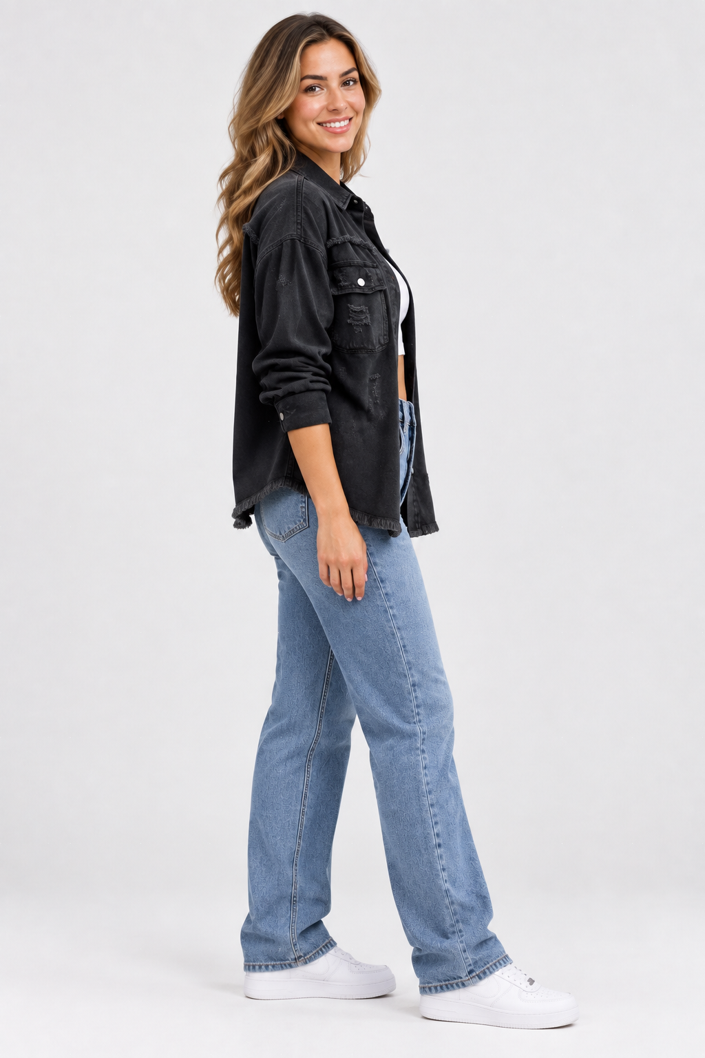 Eluneth | Blazer Femme Grande Taille en Jean