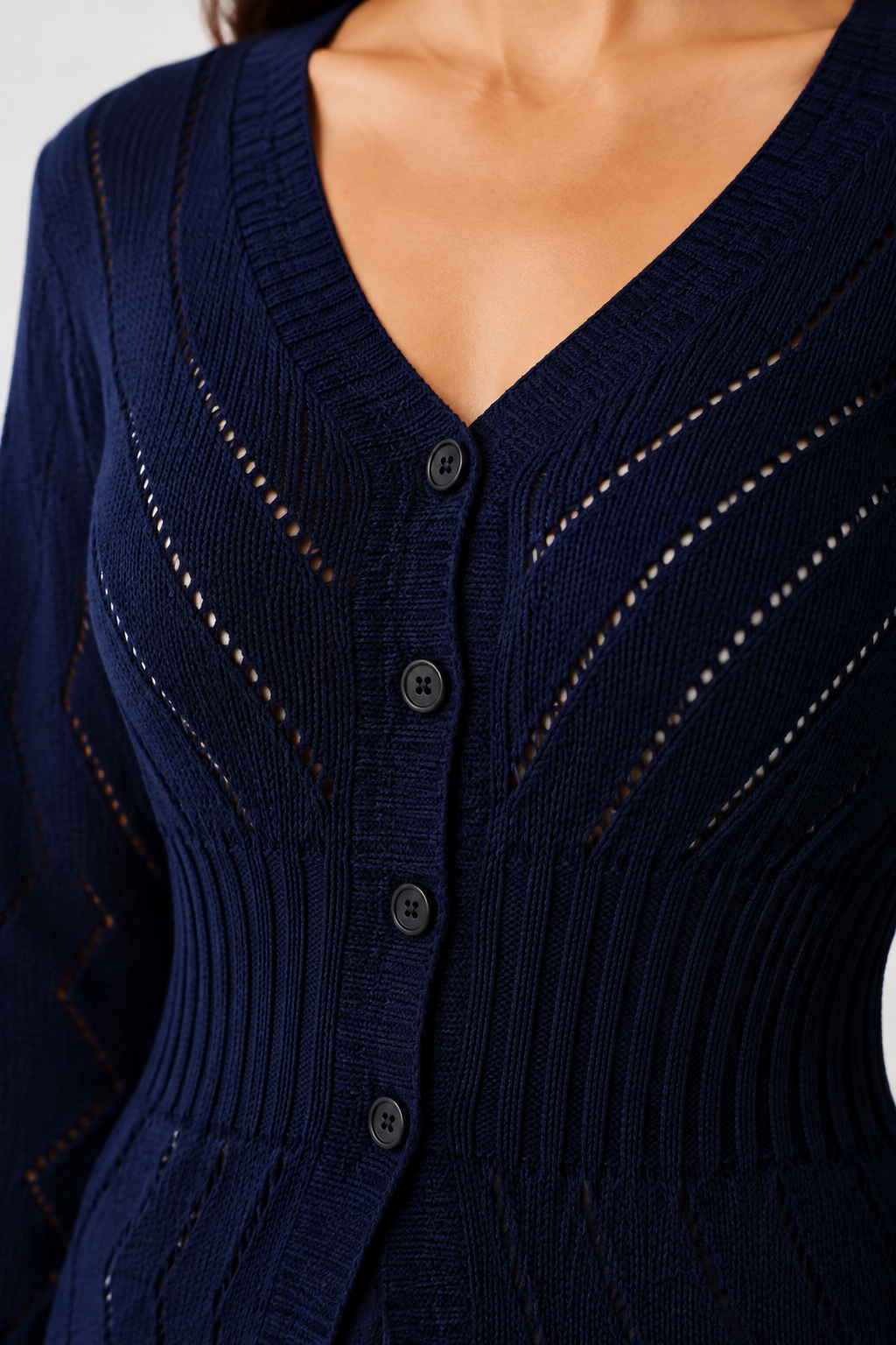 Eluneth | Cardigan Femme Élégant en Maille Texturée