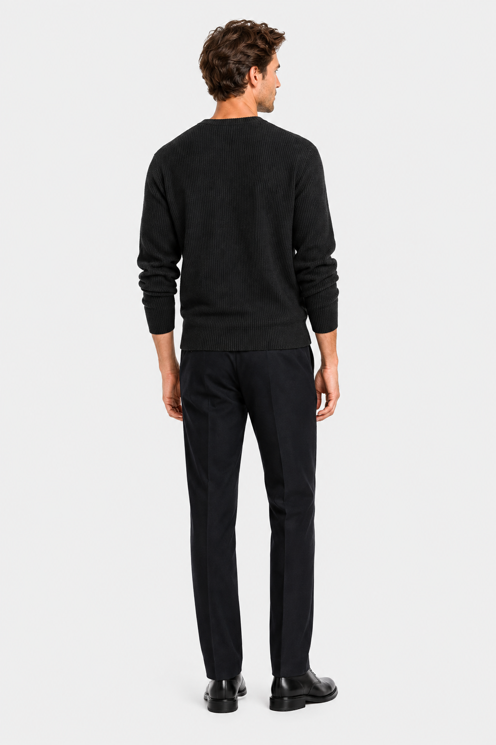 Eluneth | Pull Homme en Maille Côtelée à Col Rond