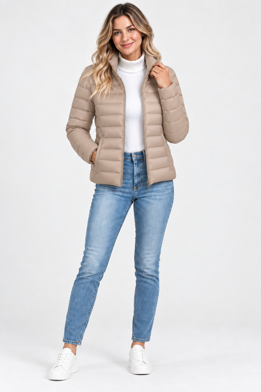 Eluneth | Veste Femme Légère et Matelassée à Col Montant